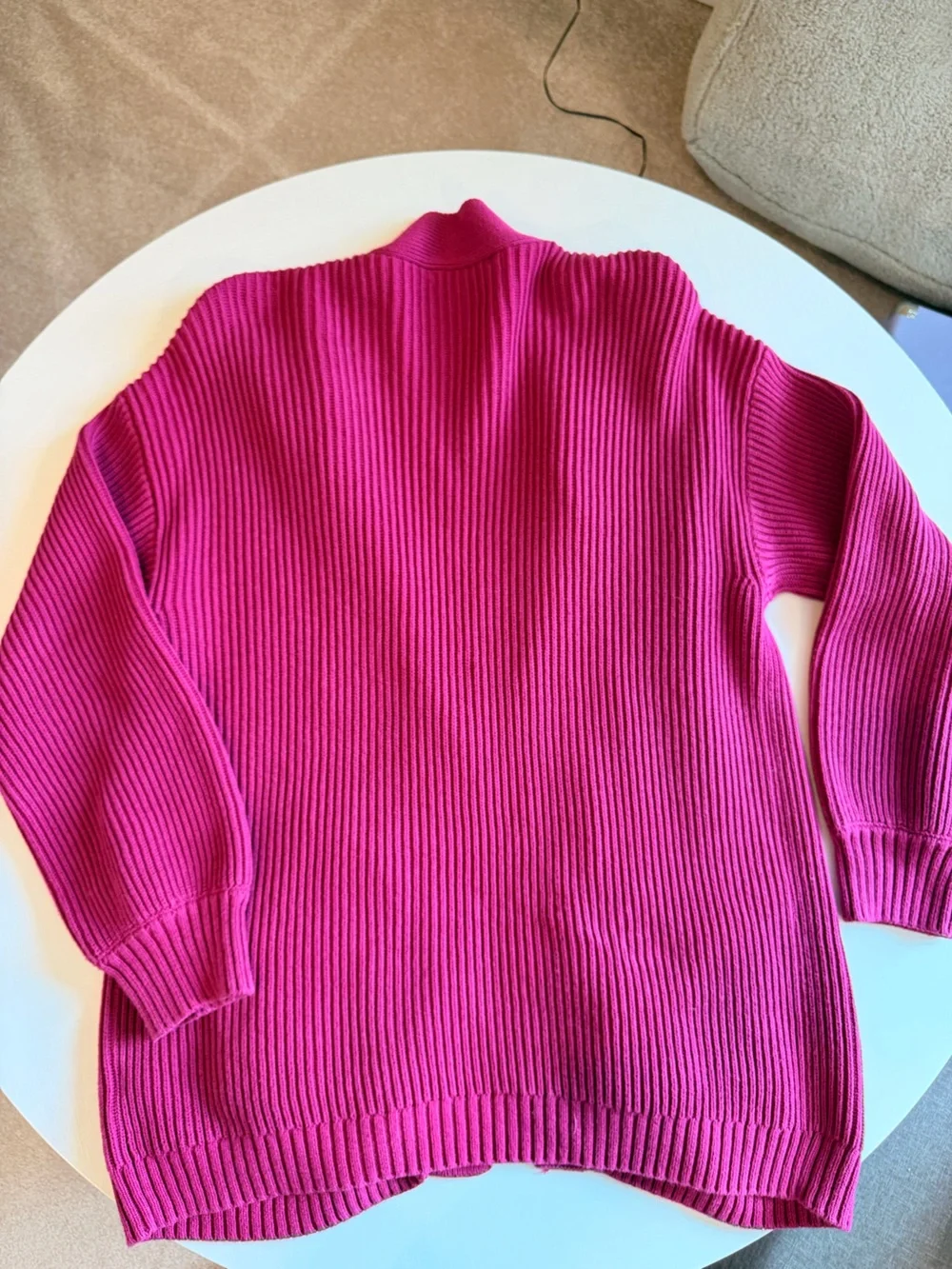 Quince Organic Cotton Oversized Ribbed Open-Front Cardigan - Picture 2 of 3